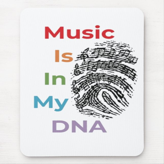 Colourful Music Is In My DNA Musician Music Notes Mouse Mat (Front)