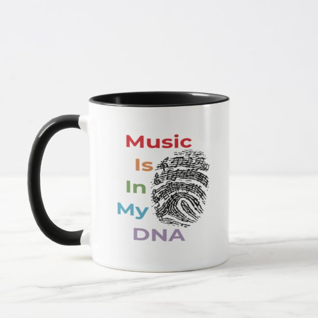 Colourful Music Is In My DNA Musician Music Notes  Mug (Left)