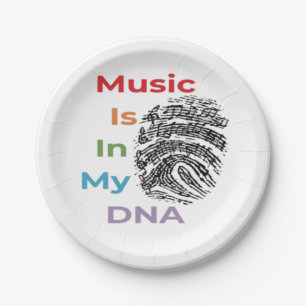 Colourful Music Is In My DNA Musician Music Notes  Paper Plate