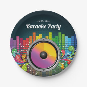 Colourful Music Karaoke Birthday Party Paper Plate