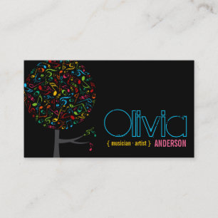 Colourful Music Musical Notes Song Singing Pop Business Card