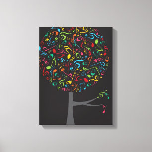 Colourful Music Musical Notes Song Singing Pop Tre Canvas Print