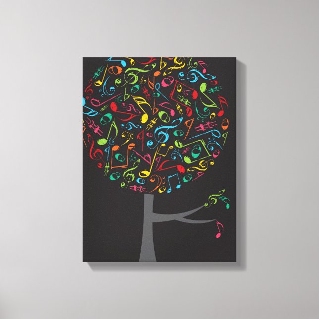 Colourful Music Musical Notes Song Singing Pop Tre Canvas Print (Front)