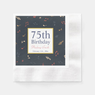 Colourful Music Note Birthday Napkin