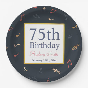 Colourful Music Note Birthday   Paper Plate