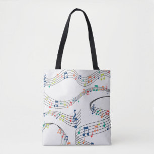 Colourful music note musician musical tote bag