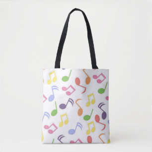 colourful music note musician musical tote bag