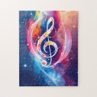 colourful music note on a abstract background jigsaw puzzle