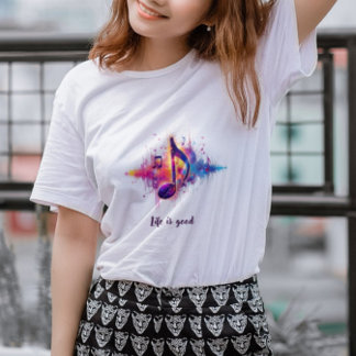 Colourful Music Note T-Shirt, Life is Good Tri-Blend Shirt