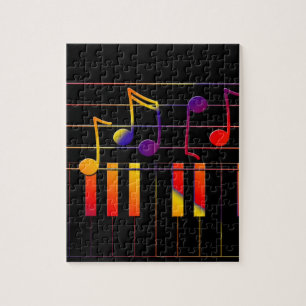 Colourful Music Notes and Keys Jigsaw Puzzle