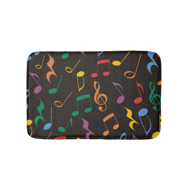 Colourful Music Notes Bath Mat (Front)