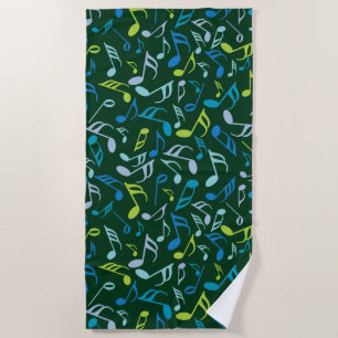Colourful Music Notes  Beach Towel