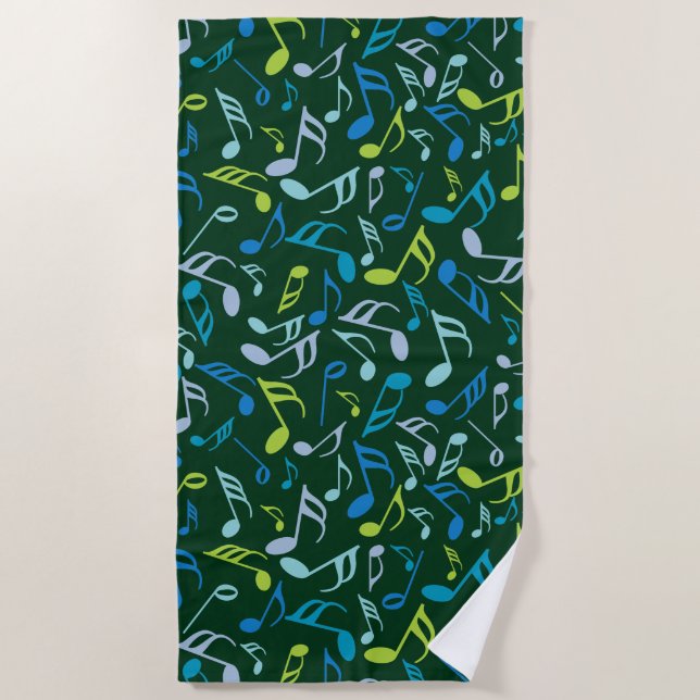 Colourful Music Notes  Beach Towel (Front)