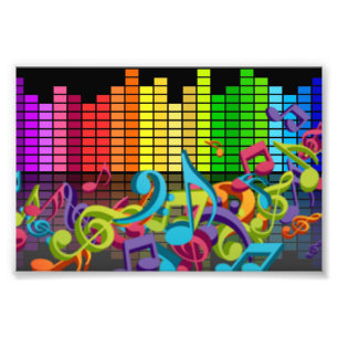 colourful music notes equalizer sounds photo print