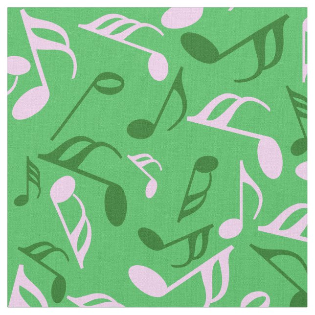 Colourful Music Notes  Fabric (Close Up)