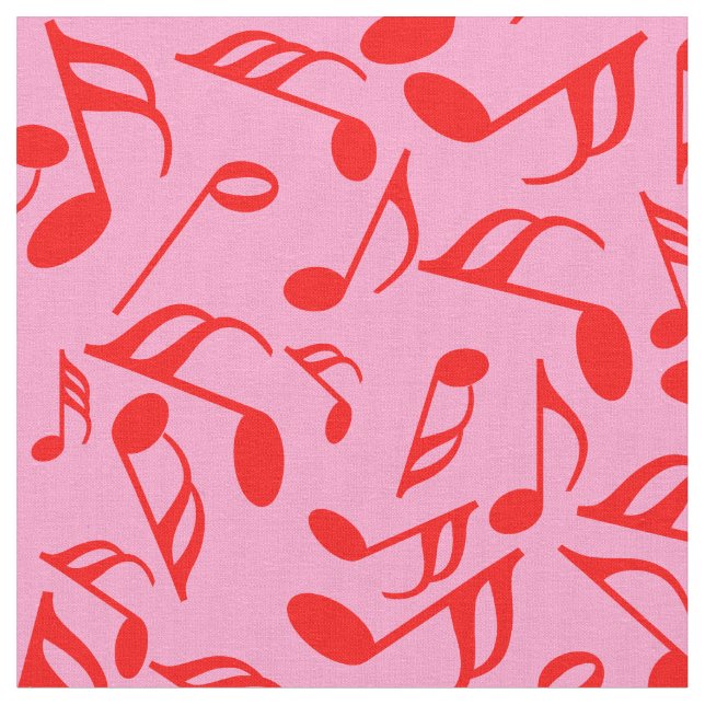 Colourful Music Notes  Fabric (Close Up)