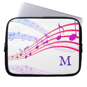 Colourful MUSIC NOTES Monogram Laptop Sleeve