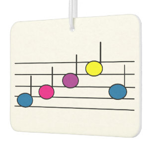 Colourful Music Notes Music Lover Pattern Car Air Freshener