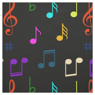 Colourful Music Notes Musician Musical Note Art Fabric
