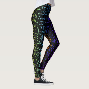 Colourful Music Notes Musicians Music Lovers Leggings