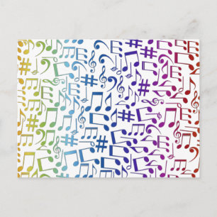 Colourful Music Notes Musicians Music Lovers Postcard