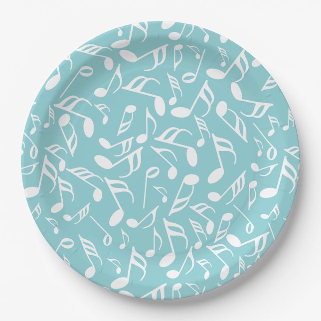 Colourful Music Notes  Paper Plate (Front)