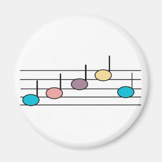 Colourful Music Notes Pastel Pattern Magnet