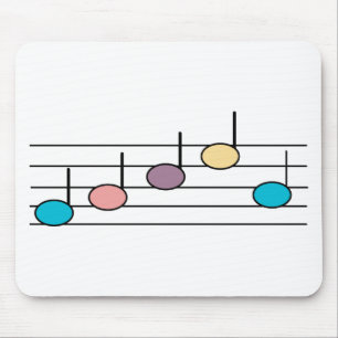 Colourful Music Notes Pastel Pattern Mouse Mat