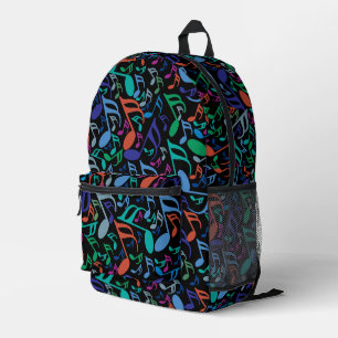 Colourful Music Notes Printed Backpack