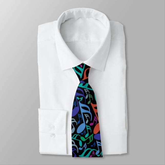 Colourful Music Notes Tie (Tied)