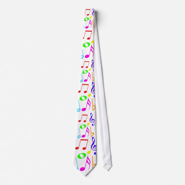 Colourful Music Notes Tie (Front)