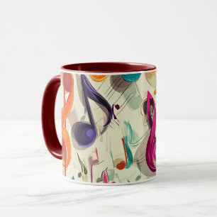 Colourful Music Pattern Mug