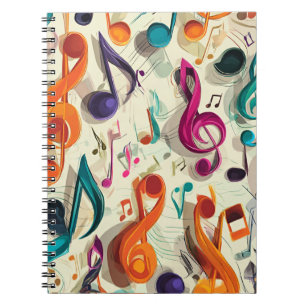 Colourful Music Pattern Notebook