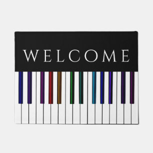 Colourful Music Piano Keys Festive Welcome Doormat