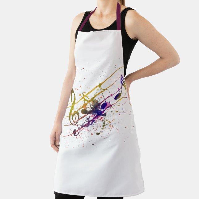 Colourful music splatter apron (Insitu)