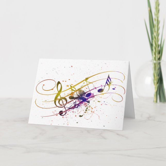 Colourful music splatter card (Front)