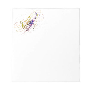Colourful music splatter notepad
