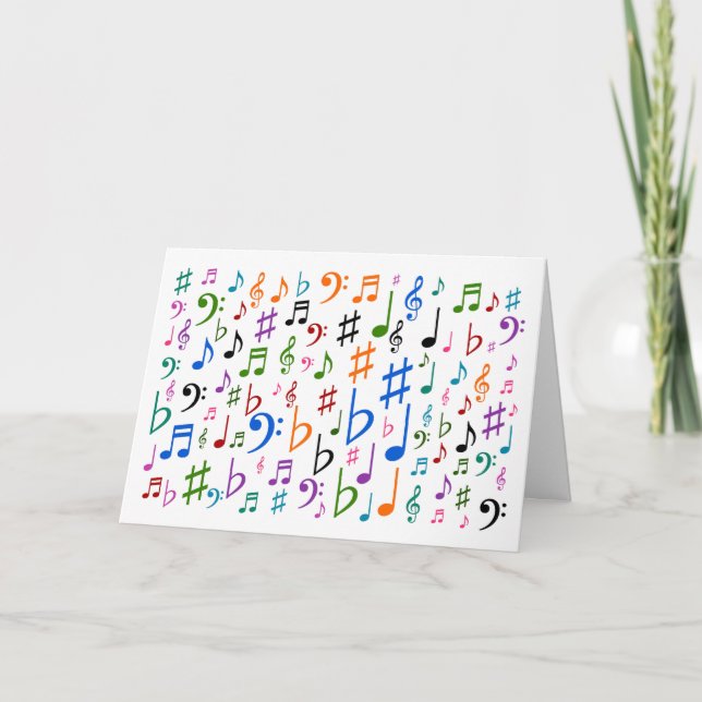 Colourful Music Symbols + "Happy Mother’s Day!" Card (Front)