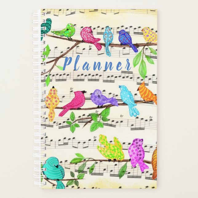 Colourful Musical Birds Planner (Front)