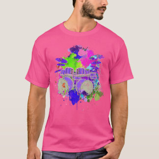 Colourful Musical Instrument Drum Set Drummer Drum T-Shirt