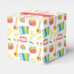Colourful Musical Instruments Pattern For Kids Favour Box