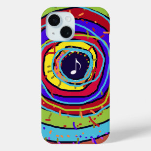 Colourful musical note iPhone 15 case