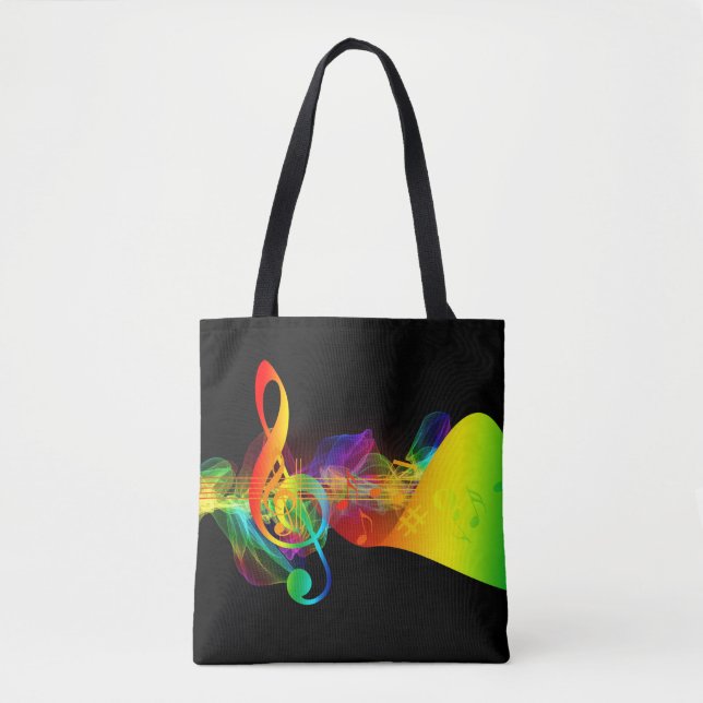 Colourful Musical Note Tote Bag (Front)
