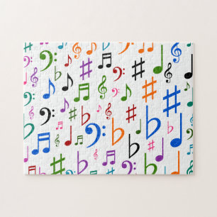 Colourful Musical Notes and Symbols Jigsaw Puzzle