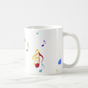colourful musical notes coffee mug