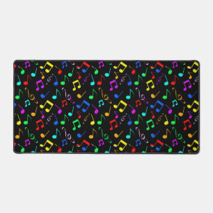 Colourful Musical Notes Design Desk Mat