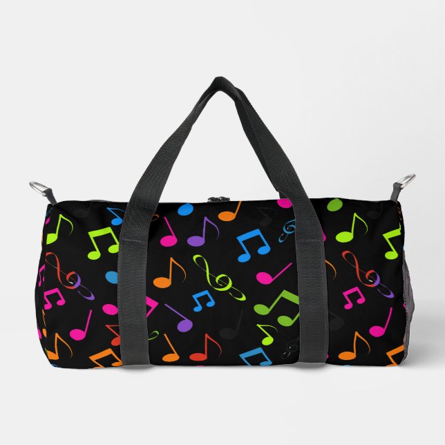 Colourful Musical Notes Design Duffel Bag (Front)