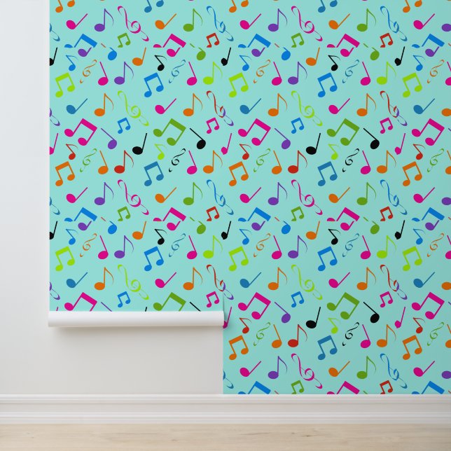 Colourful Musical Notes Design Wallpaper (Application)