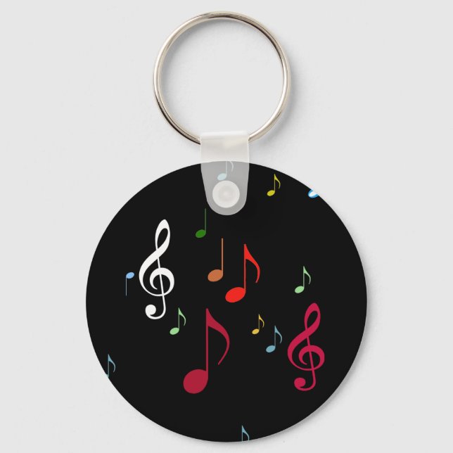 colourful musical notes key ring (Front)