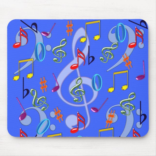 Colourful Musical Notes Mousepad II (Front)